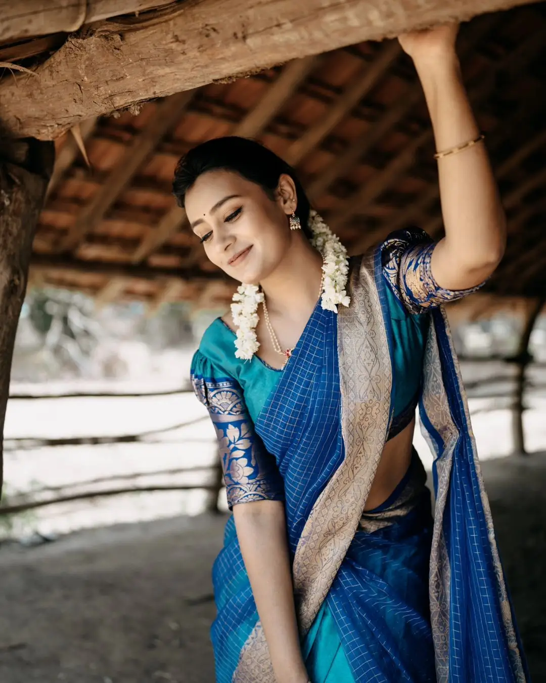 Telugu TV Actress Deepa Jagadeesh In Blue Lehenga Choli